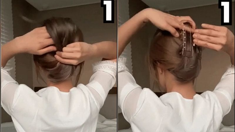 Cách kẹp tóc càng cua dài
